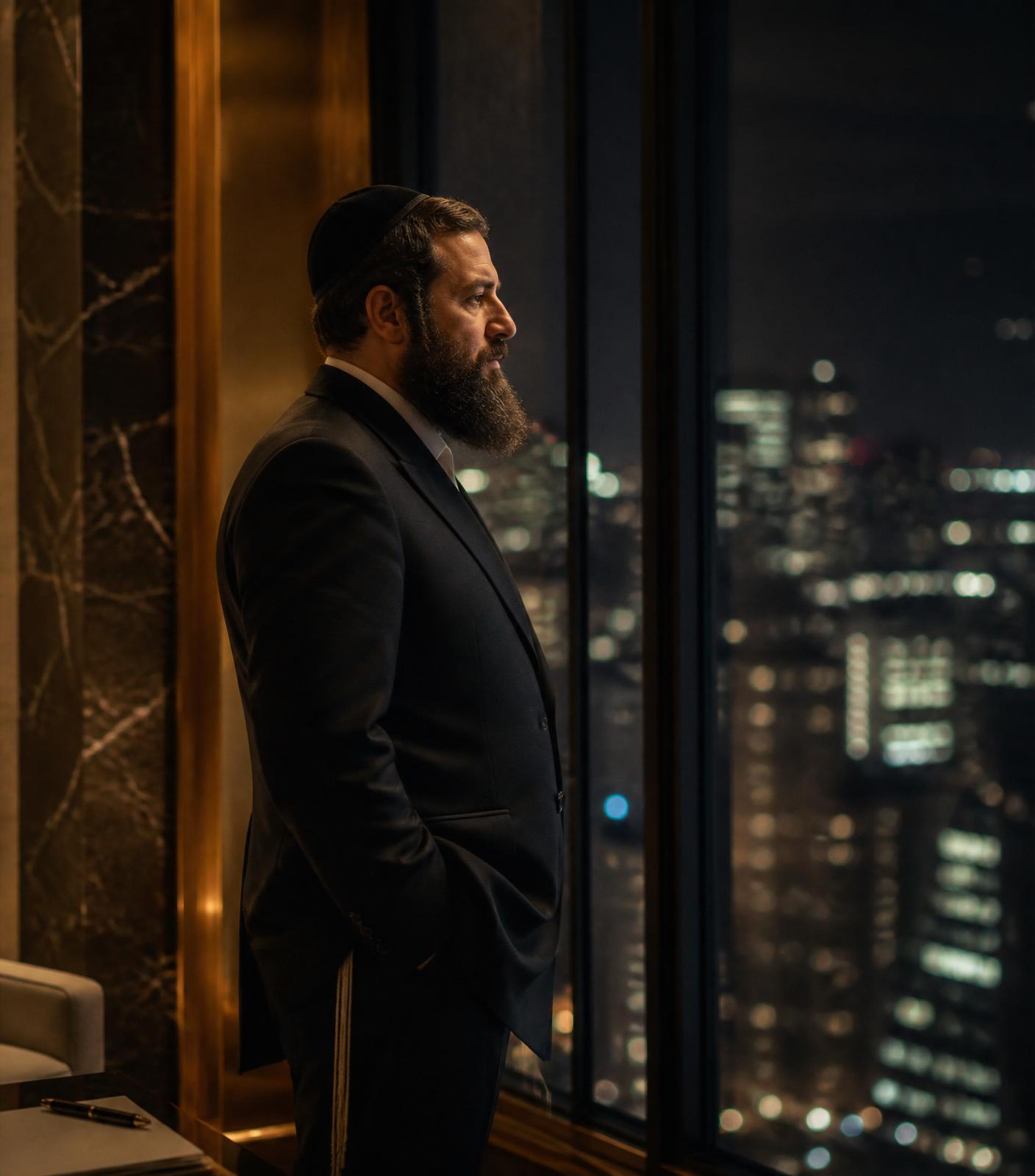 A business leader alone with his responsibility